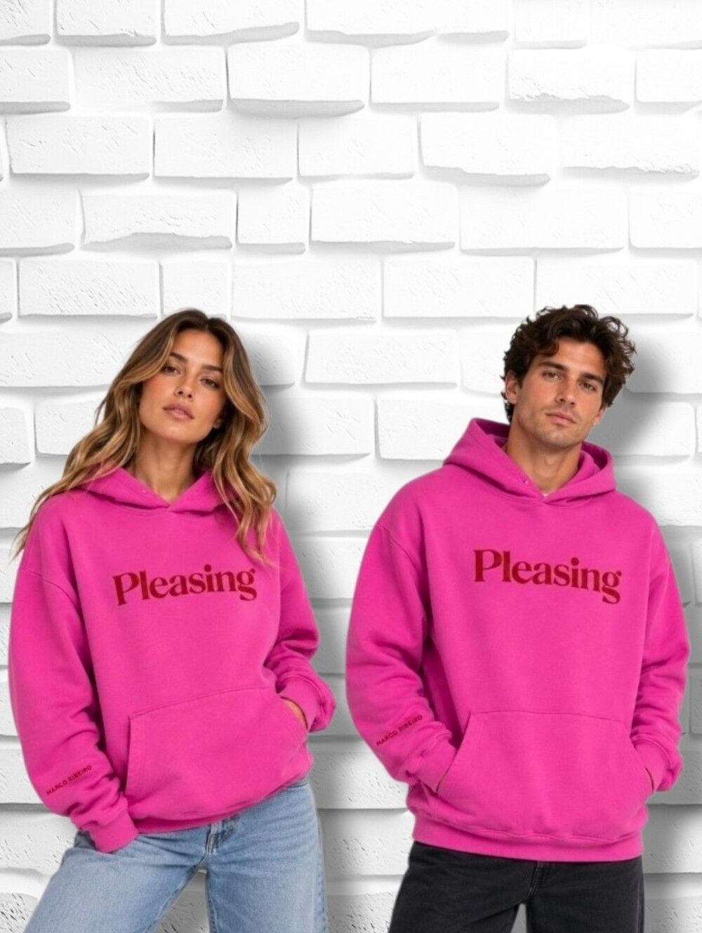 Harry Styles Pleasing x Marco Ribeiro MAIS AMOR Hoodie Pink Medium